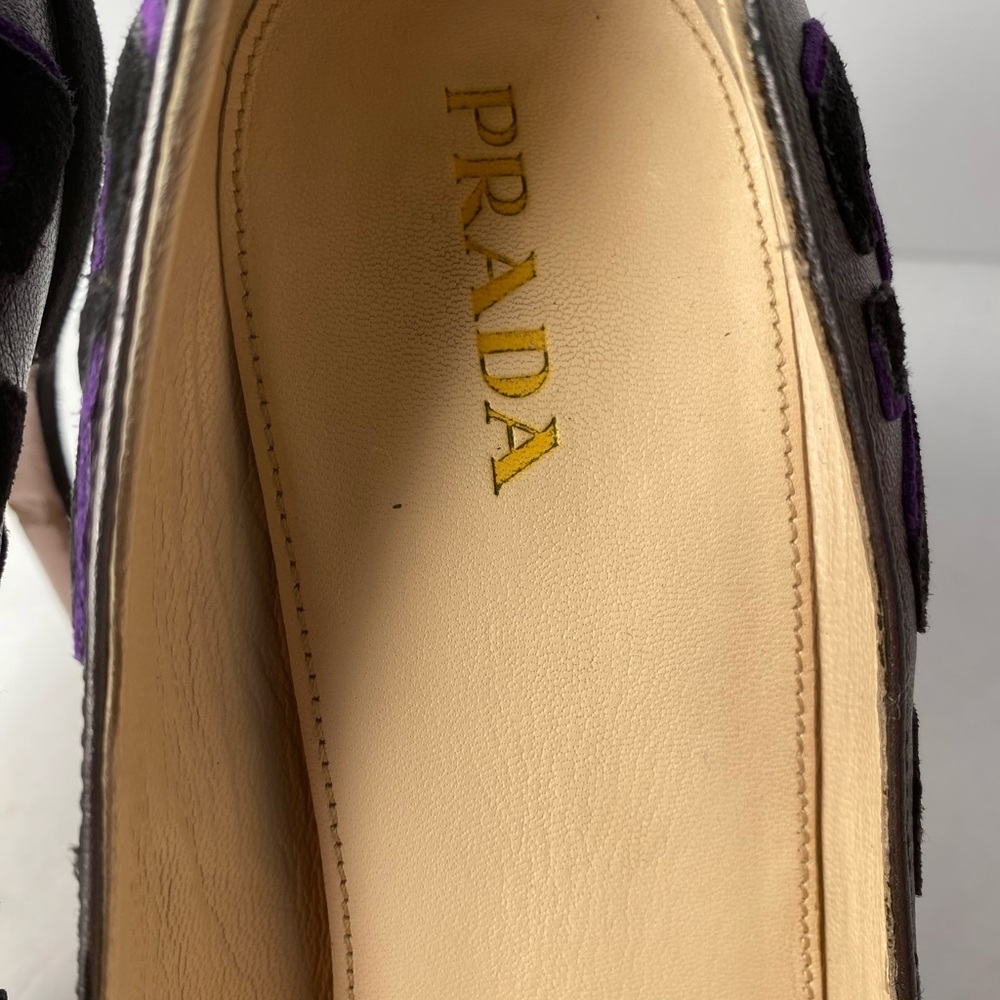 Prada suede pumps heels leopard pewter black purple 40 - Picture 6 of 12